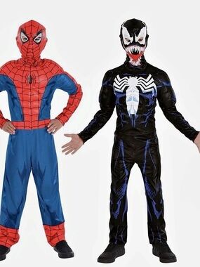 Marvel SpiderMan/Venom Padded Jumpsuit Costume Cosplay Child Size L (12-14) NEW